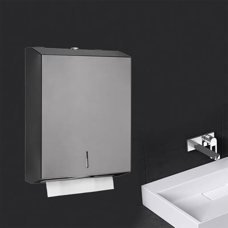 TOBEFORT Comercial Paper Towel Dispenser Wall Mount, Stainless Steel Hand Towel Dispenser with Lock, Trifold/C Fold Paper Towel Holder for Bathroom Kitchen Office Public Places, Large Capacity Tissue Holder - Image 4